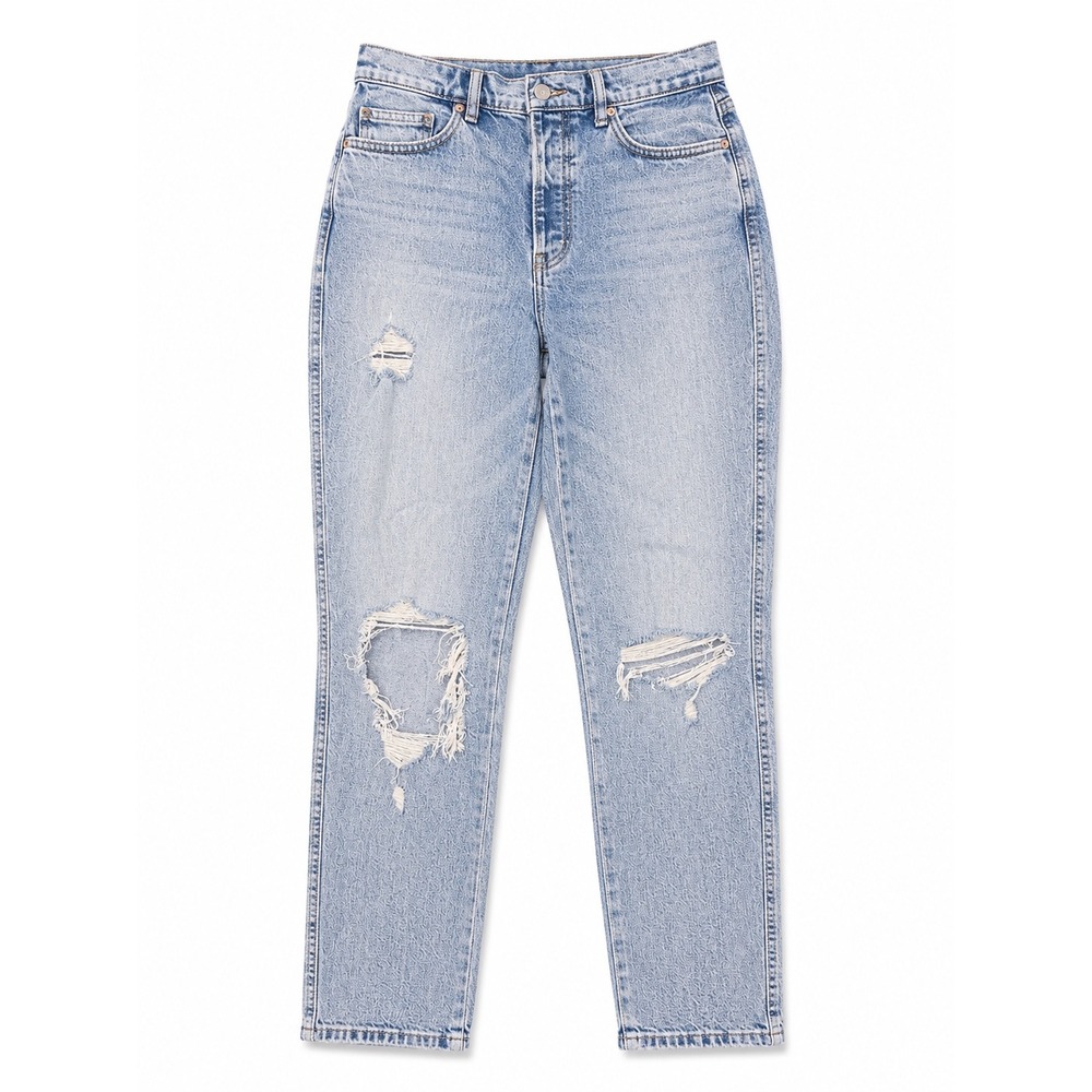 Lucky Brand Drew High Rise Mom Jeans Light Wash Distressed Women's Size‎ 8/29 R